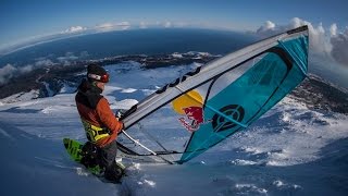 Windsurfing Down a Snowy Mountain w Levi Siver  Stream Mountain [upl. by Enrobialc327]