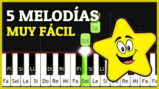 5 CANCIONES FÁCILES para Piano Tutorial Synthesia [upl. by Warwick]