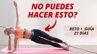 PLANCHA LATERAL 🔥 Como empezar hacerla Beneficios y variaciones de rodillas  Reto 21 días gratis [upl. by Alah]