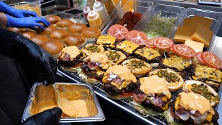 나초가 무한리필 미국식 딥치즈 버거로 하루 200개씩 팔리는 클래식 수제버거  American Style Deep cheeseburger  Korean street food [upl. by Mallen580]