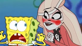 spongebob Running To Hide Away From Charlie Hazbin Hotel [upl. by Shippee627]