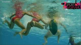 Underwater Camera Womens Water polo  Australia vs Spain [upl. by Norra]