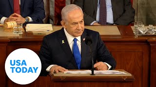 Israeli prime minister address Congress criticize protesters  USA TODAY [upl. by Anissa]