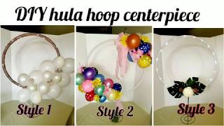 DIY hula hoop garland centerpiece ⚫ dollar tree diy hula hoop stand ⚫ diy balloon backdrop how to [upl. by Nyrual420]