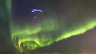 Breathtaking Paraglide Flight Through Aurora Borealis  Horacio Llorens [upl. by Tteirrah]