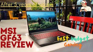 MSI GF63 Thin 9SC Review after 5 years  Upgrade Options  Only Review you need  Best Budget gaming [upl. by Zipnick]