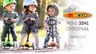 Micro Mini 3 in 1 ORIGINAL Scooter Overview for Toddlers Children and Kids [upl. by Yrogreg]