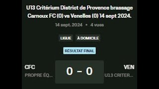 U13 Critérium District de Provence brassage Carnoux FC 0 vs Venelles 0 14 sept 2024 [upl. by Elehcir]