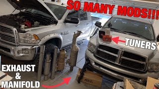 TUNING My 2005 Cummins amp A 2015 RAM Cummins Truck INSTALLING some BIG MODS on the trucks [upl. by Jess33]