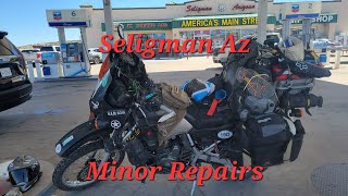 Route 66 Seligman Az KLR 650 Minor Repairs [upl. by Aihsena]