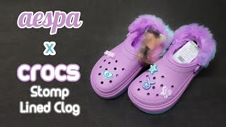 Unboxing AESPA x CROCS Stomp Lined Clog with Exclusive Photocard [upl. by Pogue]