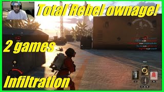 Star Wars Battlefront  Total rebel ownage Empire got destroyed Infiltration Rogue One scarif [upl. by Carlie494]