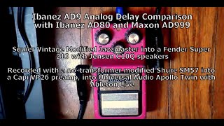 Ibanez AD9 Vintage Demo wIbanez AD80 amp Maxon AD999 [upl. by Ellenehs554]