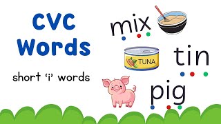 CVC Words with Phonics  Short i Words  Phonics for Kids [upl. by Arykahs263]