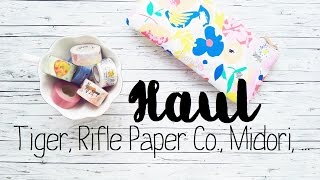 Stationery Haul  Tiger Rifle Paper Co Midori Masté [upl. by Laehcor]