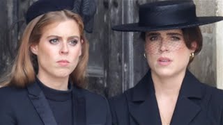 Why Eugenie And Beatrices Behavior At Queen Elizabeths Funeral Still Has People Talking [upl. by Adnicul]