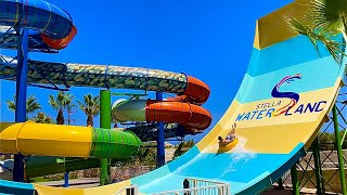 Water Slides at Stella Waterland in Crete Greece Stella Palace [upl. by Zacks]