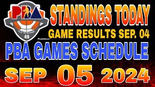 PBA Standings today as of September 4 2024  PBA Game results  Pba schedule September 5 2024 [upl. by Staffard]