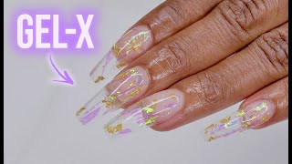 TUTO GELX 💅🏽 FULL INCRUSTATION  POSE AMÉRICAINE 🇺🇸 [upl. by Cornelius]