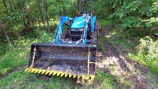 Spring Update 2019 using Ratchet Rake w NH Workmaster55 Tractor and RCR1872 Cutter [upl. by Nolyar692]