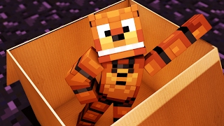 I MAILED MYSELF IN A BOX TO FREDDYS PIZZERIA WE GET TRAPPED In Minecraft [upl. by Paulson]