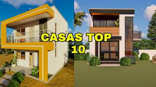 10 IDEIAS DE CASAS PEQUENAS E BONITAS [upl. by Oakman374]