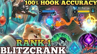 BLITZCRANK PERFECT HOOK ACCURACY META TANK BUILD  TOP 1 GLOBAL BLITZCRANK BY Lux01  WILD RIFT [upl. by Aletta]