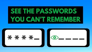 Easy Way to See Your Password Hidden Behind the Asterisks or Dots [upl. by Ranite]