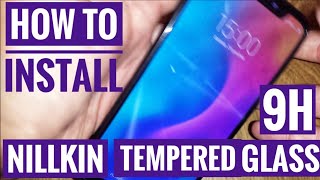 How to install NILLKIN Amazing 9H Tempered Glass Protective Xiaomi Mi8 Amazing H 4K UltraHD [upl. by Katt]