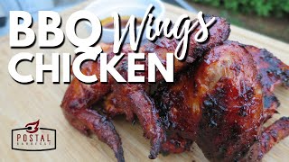 BBQ Chicken Wings Recipe  How to make BBQ Chicken Wings on the Grill Easy [upl. by Neelhtakyram]