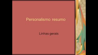 O personalismo social linhasmestras [upl. by Lili]