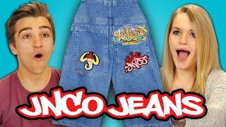 TEENS REACT TO 90s FASHION  JNCO JEANS [upl. by Dorrie54]