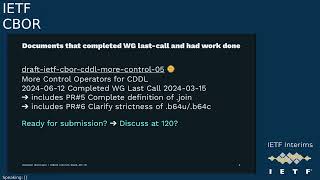 IETF interim CBOR 20240710 1400 [upl. by Yrocal22]