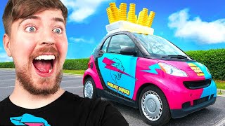 I Surprised MrBeast With A Custom Car [upl. by Enelrats]