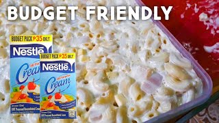 MACARONI SALAD  BUDGET FRIENDLY  4 INGREDIENTS LANG SOOO CREAMYYY PINOY TASTE [upl. by Yknarf]