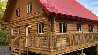 Restauration et teinture de maison en bois rond  Ma cabane au Canada [upl. by Inami360]