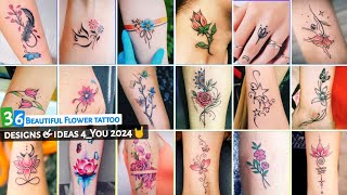 36 Beautiful Flower tattoo designs  tattoo for girls on hand  tattoo for ladies [upl. by Akim]