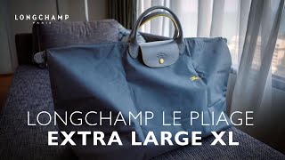 Longchamp le pliage XL travel bag What can fit in How big is it 4K [upl. by Jedthus638]