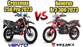 VENTO Crossmax 250 Pro 2023 Vs VELOCI Xeverus Xr3 300 2023😱  ¿Cuál Comprar🔥 [upl. by Geiss165]