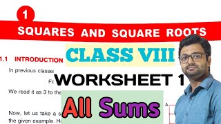 DAV Math  Class VIII  Chapter  01  Squares n Square Roots  Worksheet 1  Art Of Mathematica [upl. by Aniluap231]