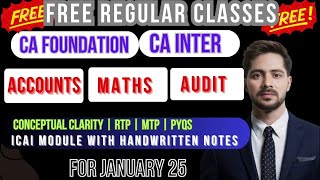 Free Regular Classes for CA Inter Audit amp CA Foundation Maths and Accounts – Enroll Now [upl. by Stanfill674]