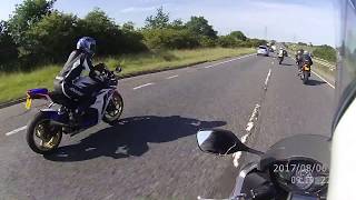 Unmarked police motorcycle chases five bikers at 150mph [upl. by Doria]