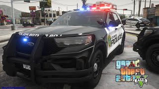 Playing GTA 5 As A POLICE OFFICER City Patrol HPD GTA 5 Lspdfr Mod 4K [upl. by Anima]