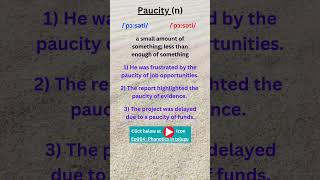 213 PAUCITY MEANING advancedenglishvocabulary [upl. by Averill]