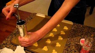 Pressed cookies using the Marcato cookie  biscuit press and recipe [upl. by Nivrehs141]