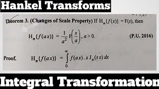 12 Change of Scale Property  Hankel Transforms  Most Important Theorem3  Complete Concept [upl. by Bena]