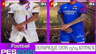 ❌PES 2021❌  KITS  OLYMPIC LYON 20232024 ⚽️👕 [upl. by Merrell]