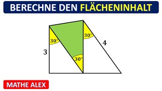 Berechne den Flächeninhalt der grünen Fläche  Dreieck  Rechteck  Strahlensatz  Mathe Alex [upl. by Ethelred]