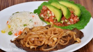 Bistec Encebollado Riquisímo y fácil [upl. by Punak]