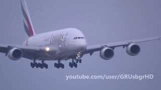 HD Emirates A380 pousando em Guarulhos  São Paulo [upl. by Dreyer]